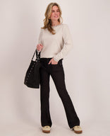 Je m'appelle Broeken Pant Flare Stretch Denim | Zwart