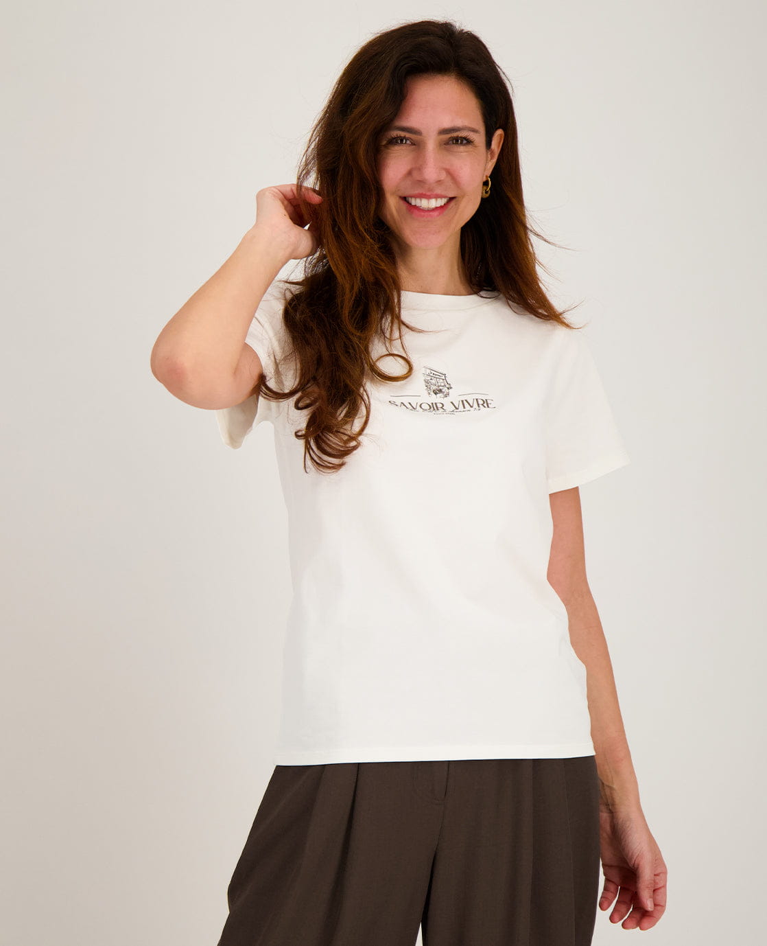 Je m'appelle Tops Porcelain White / Espresso / XS Tee Chloé | Porcelain White / Espresso
