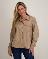 Je m'appelle Tops Blouse Suede | Camel