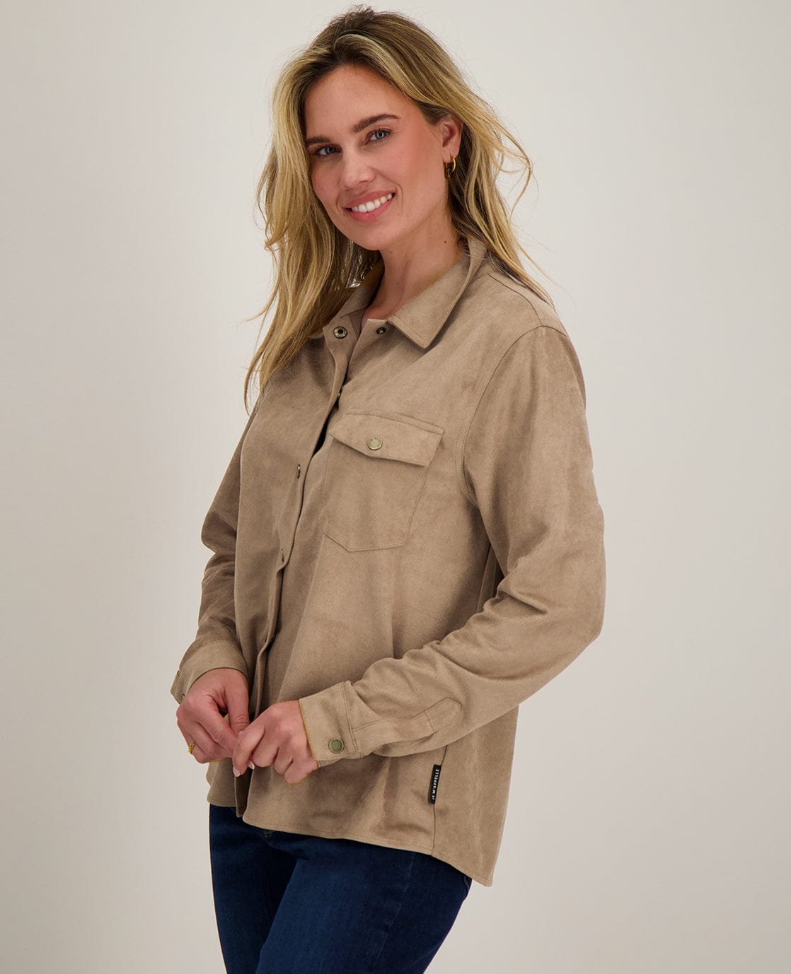 Je m'appelle Tops Blouse Suede | Camel