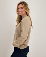 Je m'appelle Tops Pull Flowers | Camel