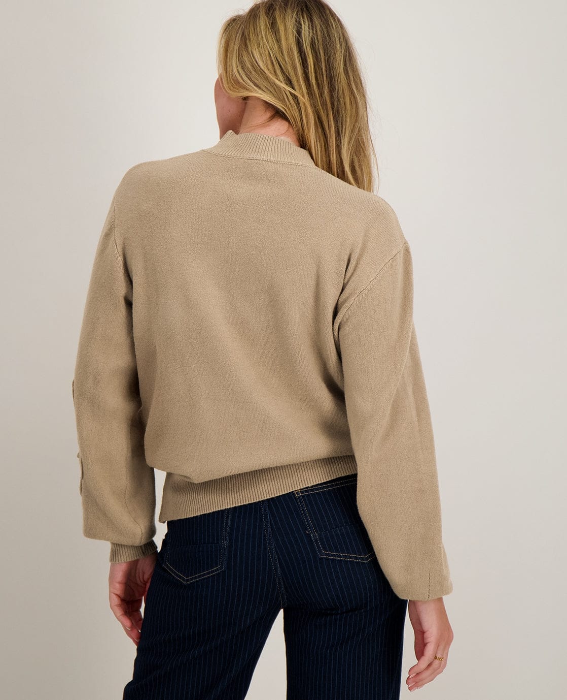 Je m'appelle Tops Pull Flowers | Camel