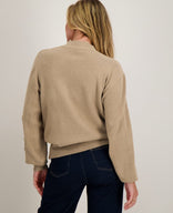 Je m'appelle Tops Pull Flowers | Camel