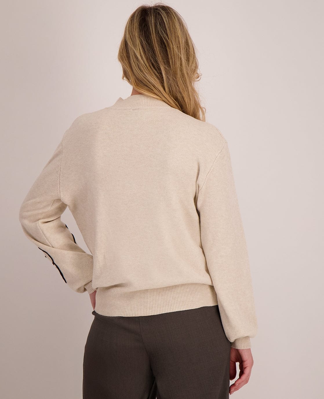 Je m'appelle Tops Pull Flowers | Dark Greige Melange / Black