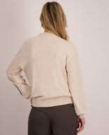 Je m'appelle Tops Pull Flowers | Dark Greige Melange / Black