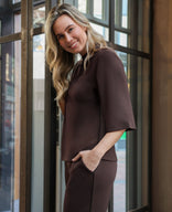 Je m'appelle Tops Dark Brown Melange / XS Top Juna | Dark Brown Melange