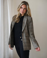 Je m'appelle Jassen Blazer Straight | Multicolor Dark Greige / Brown