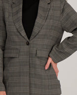 Je m'appelle Jassen Blazer Straight | Multicolor Dark Greige / Brown