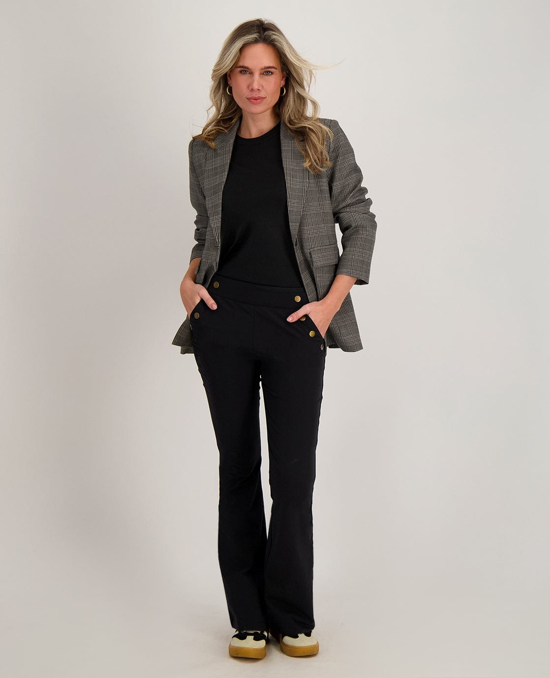 Je m'appelle Broeken Pant Flare Marise Buttons Travel | Zwart