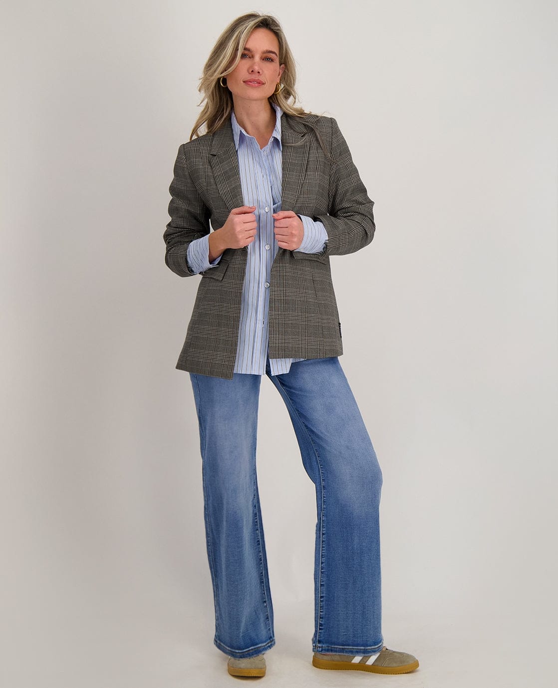 Je m'appelle Jassen Blazer Straight | Multicolor Dark Greige / Brown