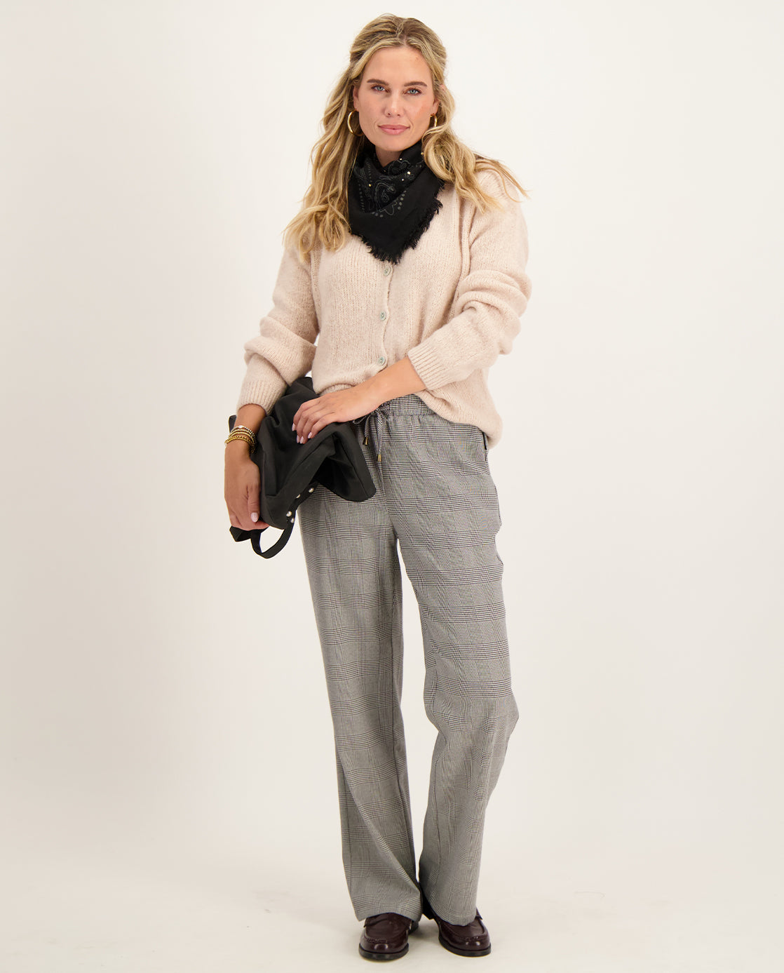 Pant Straight | Zwart / Ecru