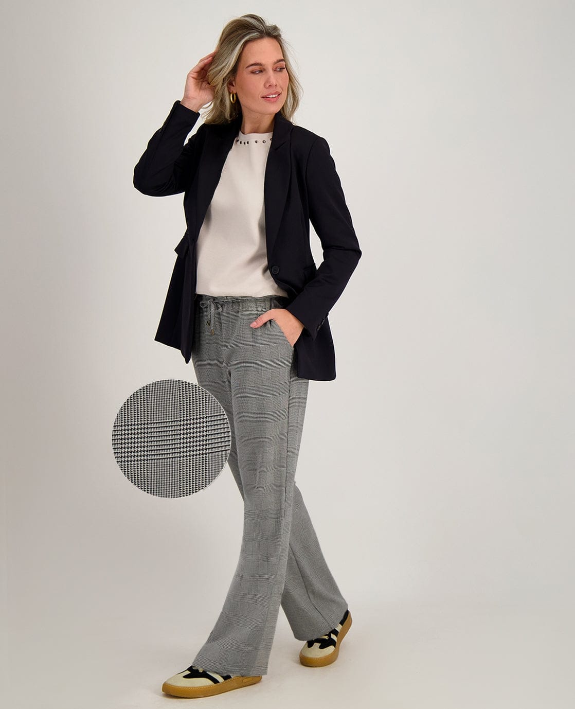 Je m'appelle Broeken Zwart / Ecru / XS / (30'') Pant Straight | Zwart / Ecru