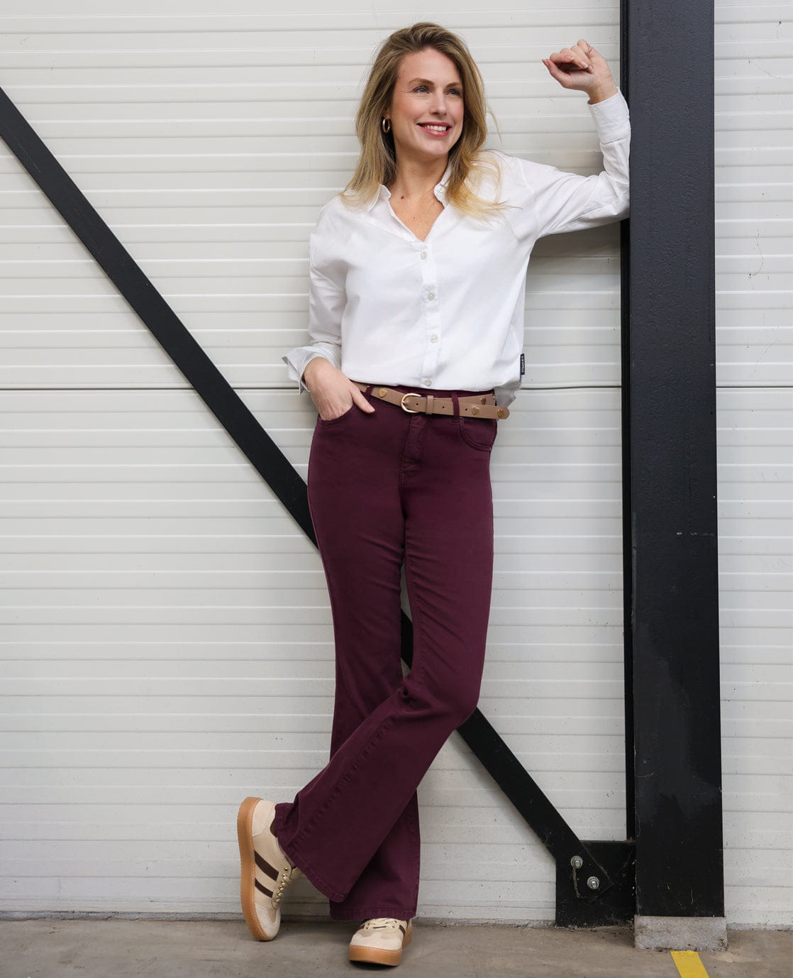 Je m'appelle Broeken Pant Eva Superstretch | Burgundy
