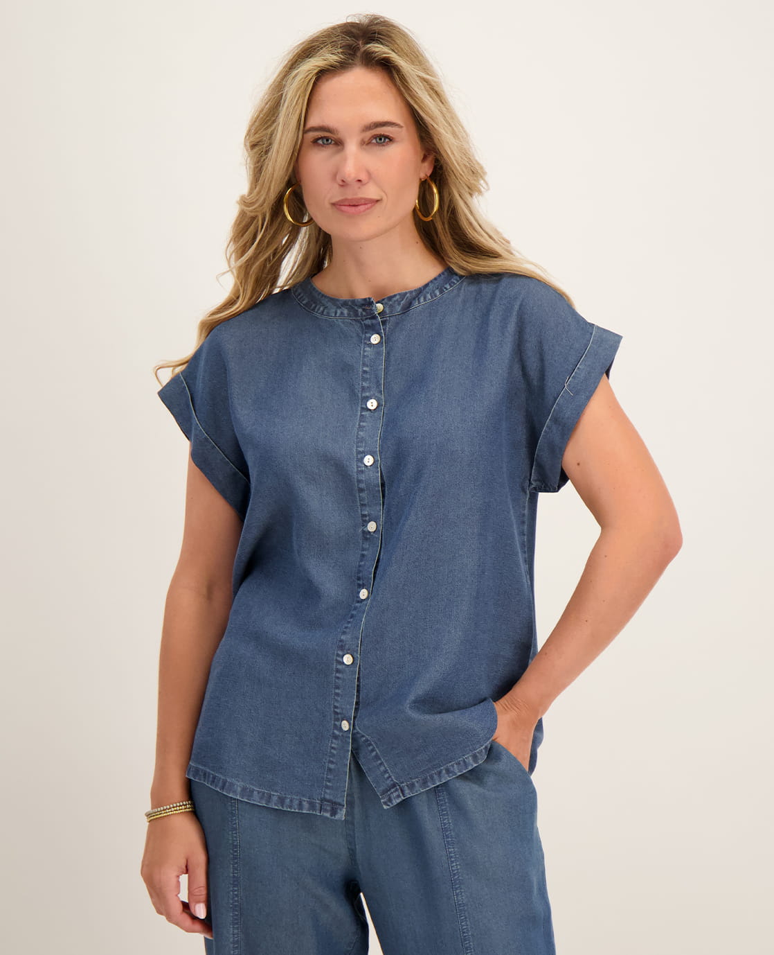 Je m'appelle Tops Blouse Mathilde | Medium Denim Blue