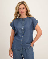 Je m'appelle Tops Blouse Mathilde | Medium Denim Blue