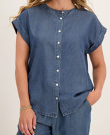 Je m'appelle Tops Blouse Mathilde | Medium Denim Blue