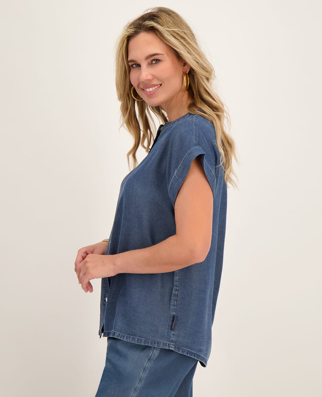 Je m'appelle Tops Blouse Mathilde | Medium Denim Blue