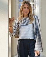 Je m'appelle Tops Porselein Wit / Donkerblauw / XS Sweater Lois | Porselein Wit / Donkerblauw