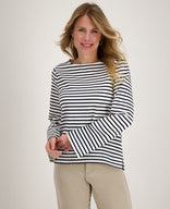 Je m'appelle Tops Sweater Lois | Porselein Wit / Donkerblauw