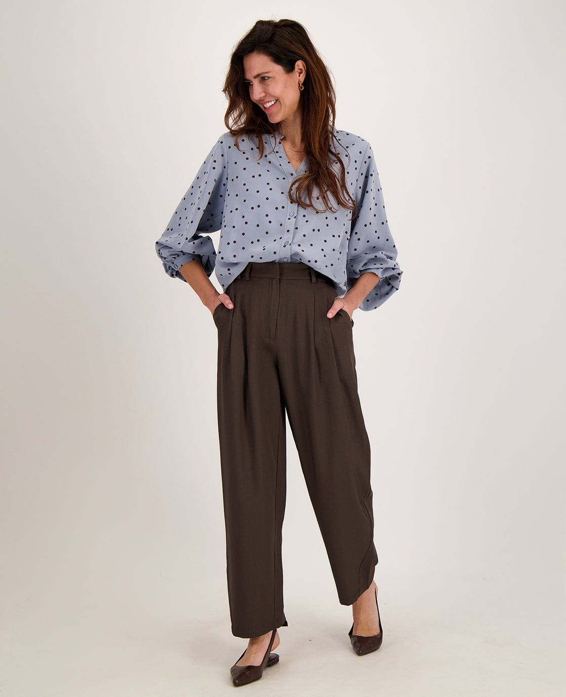 Je m'appelle Tops Blouse Roxy | Soft Blue / Espresso