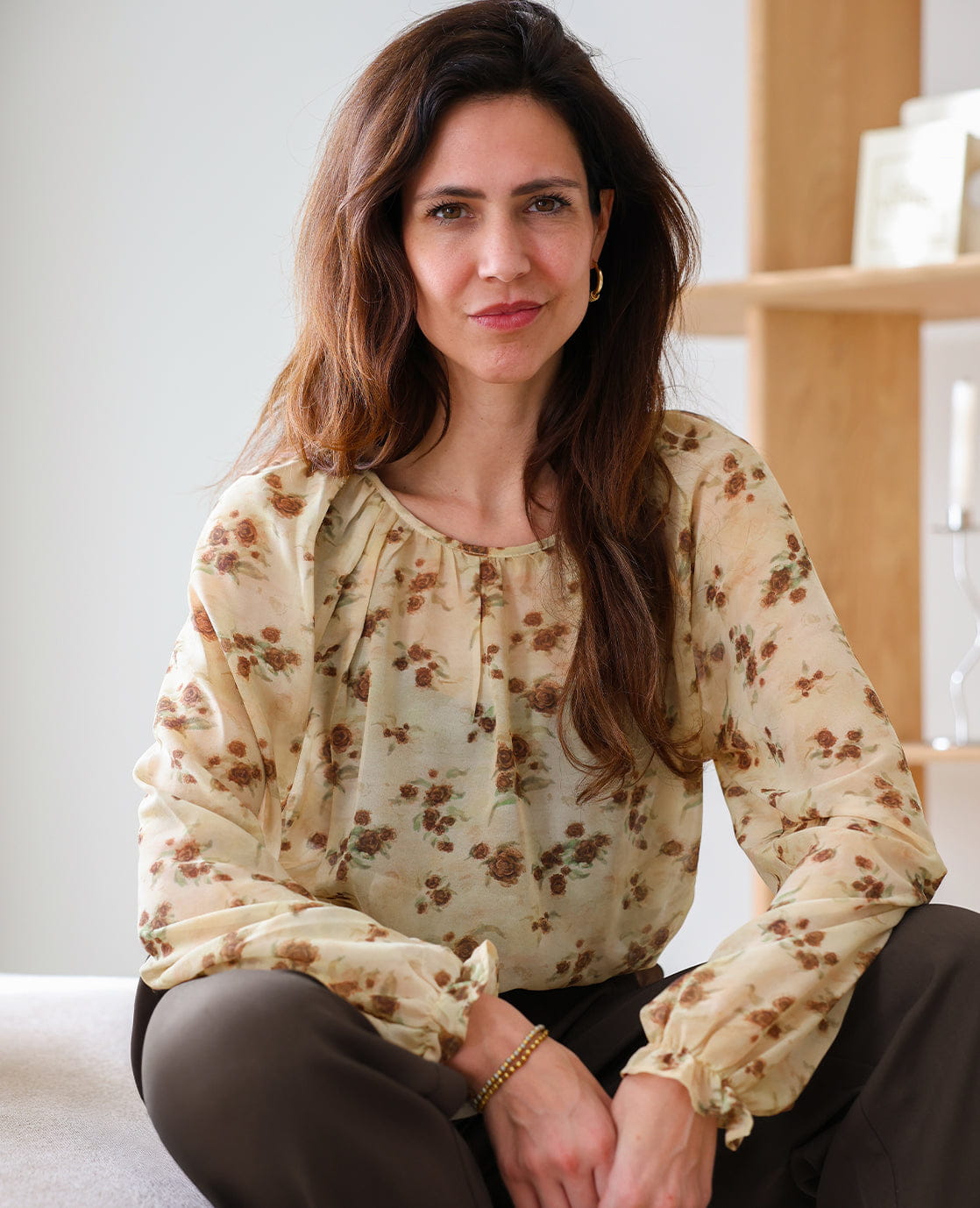 Je m'appelle Tops Soft Yellow / Brown Multicolor / XS Top Seren | Soft Yellow / Brown Multicolor