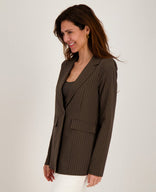 Je m'appelle Jassen Blazer Straight Travel | Espresso / Porcelain White