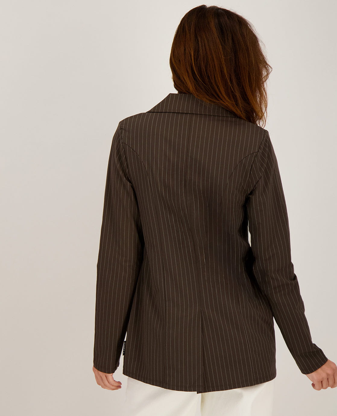 Je m'appelle Jassen Blazer Straight Travel | Espresso / Porcelain White