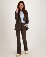 Je m'appelle Jassen Blazer Straight Travel | Espresso / Porcelain White