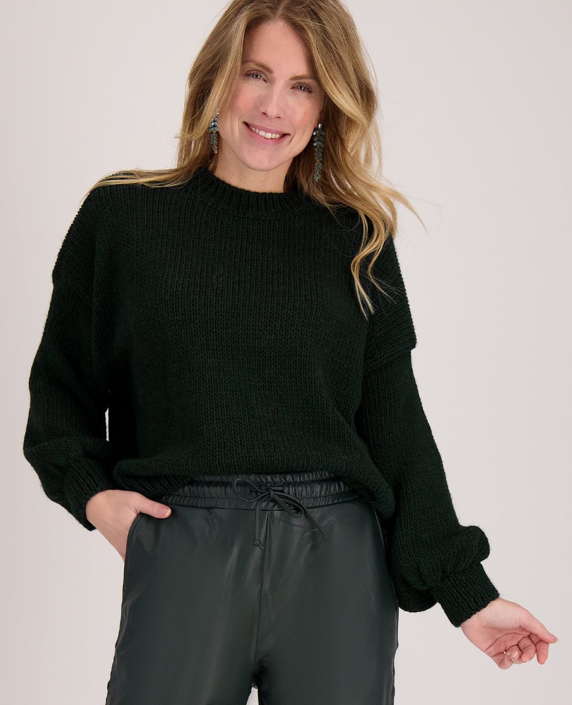 Je m'appelle Tops Mulberry Green / S/M Pull Chuncky Knit | Mulberry Green