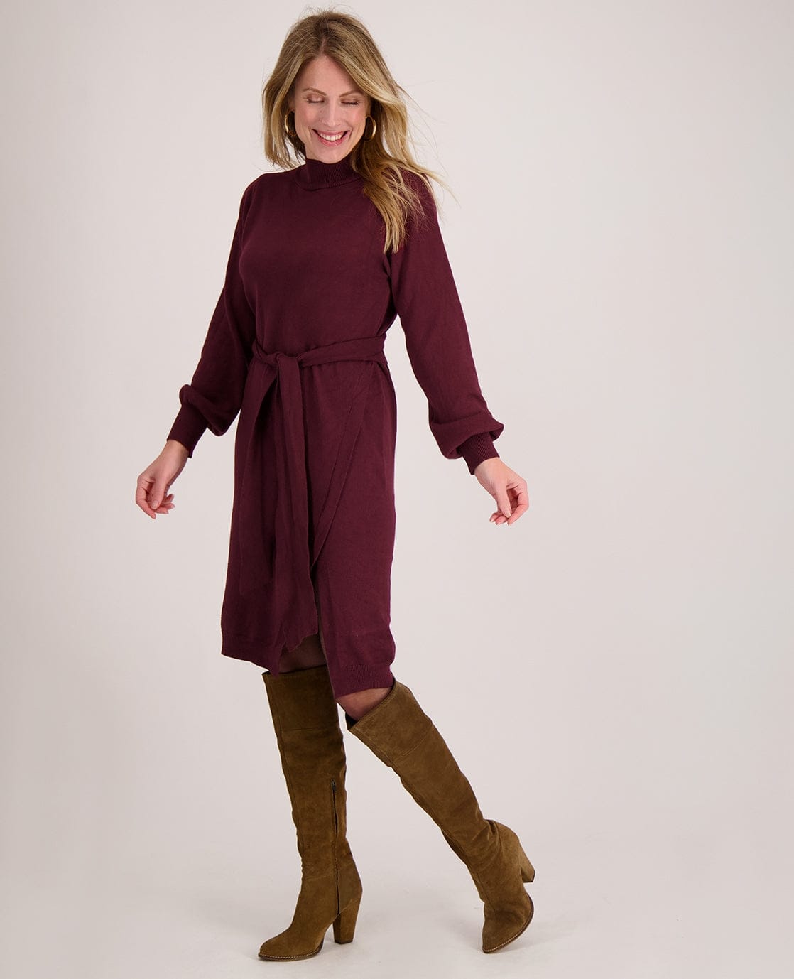 Je m'appelle Jurken Bordeaux / S/M Robe Laure Knitted | Bordeaux