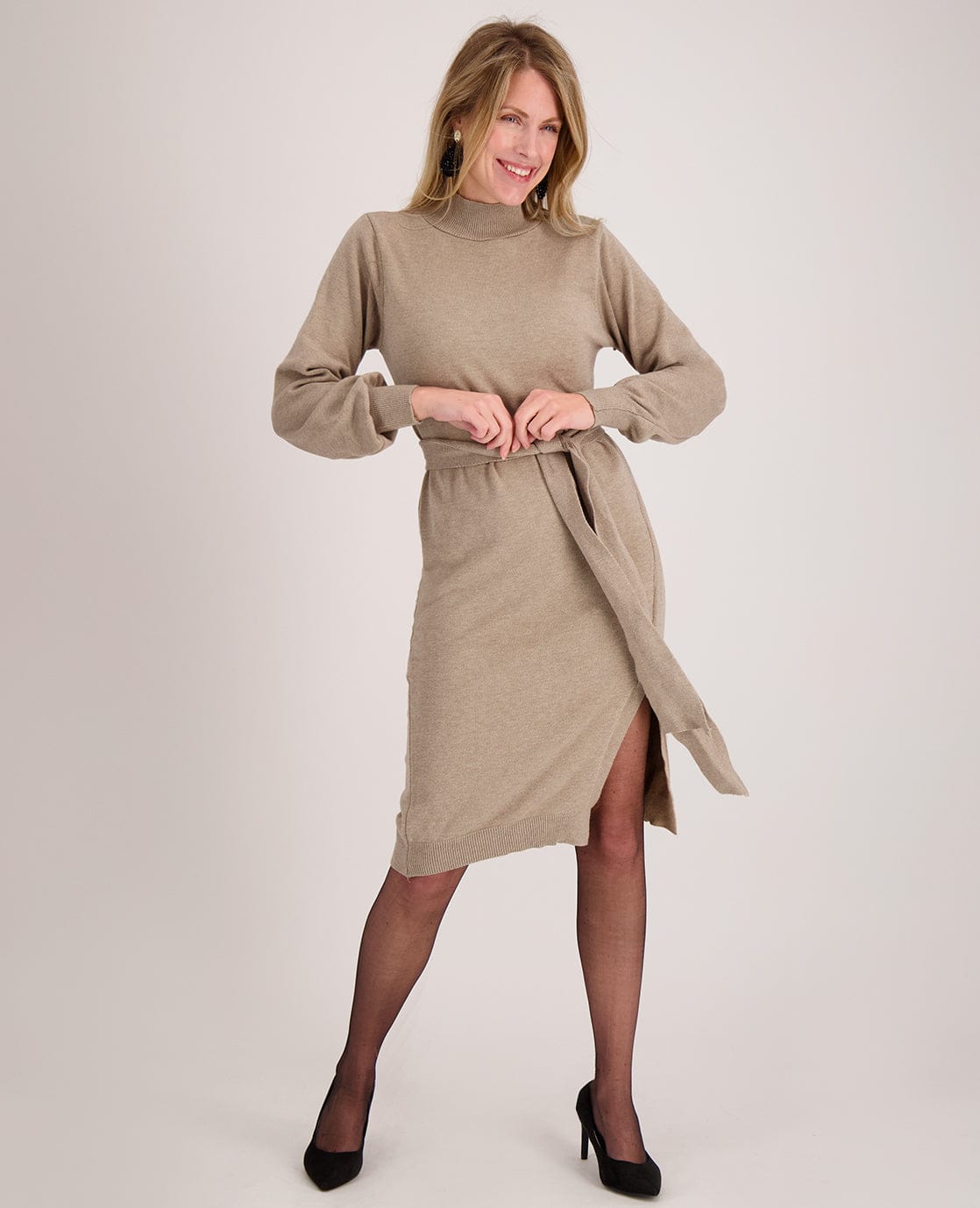 Je m'appelle Jurken Robe Laure Knitted | Toffee Melange