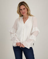 Je m'appelle Tops Off White / XS Blouse Ruffle | Off White