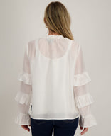 Je m'appelle Tops Blouse Ruffle | Off White