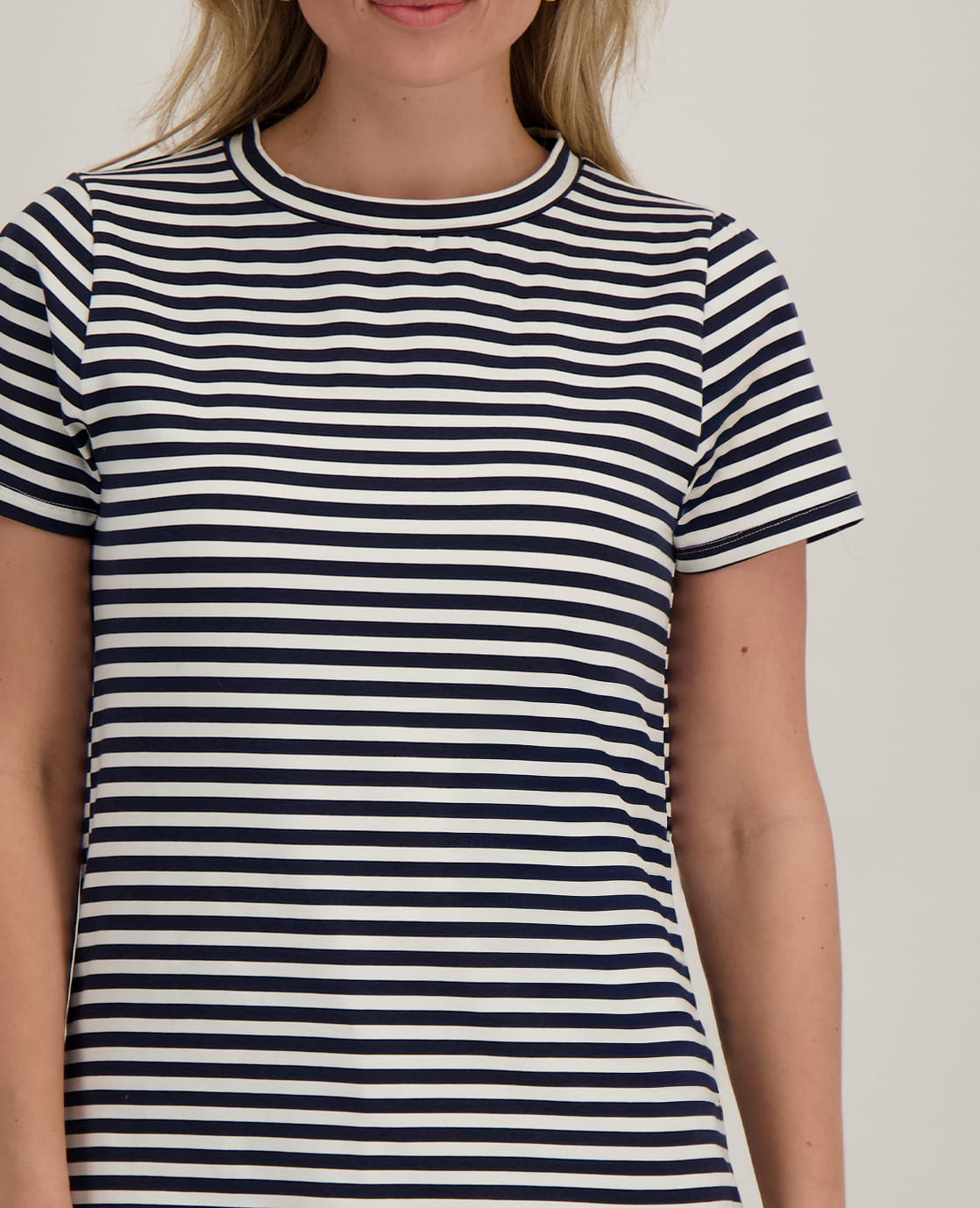 Je m'appelle Tops Tee Stripes | Porselein Wit / Donkerblauw