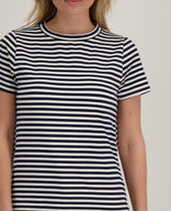 Je m'appelle Tops Tee Stripes | Porselein Wit / Donkerblauw