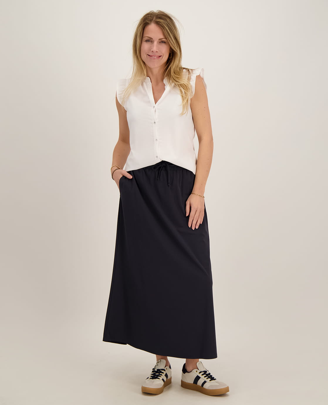 Je m'appelle Tops Blouse Ruffle Travel | Wit