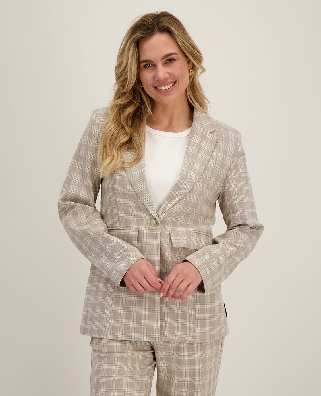 Je m'appelle Jassen Blazer Straight | Multicolor Dark Greige