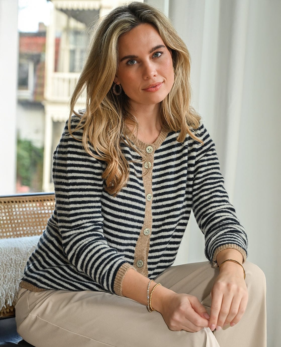 Je m'appelle Vesten Multicolor/Ecru / S/M Veste Lara | Multicolor/Ecru