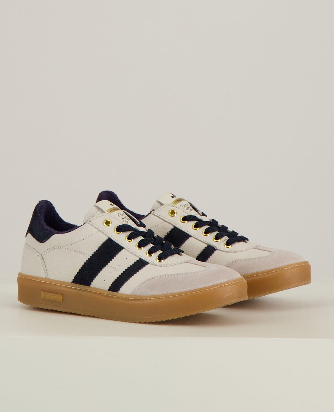 Je m'appelle Schoenen Sneakers Stripes | Ecru / Navy