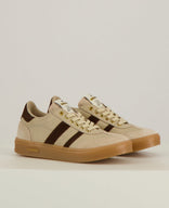 Je m'appelle Schoenen Sneakers Stripes | Sand / Dark Brown