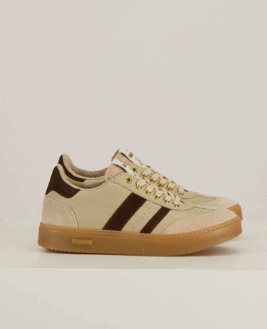 Je m'appelle Schoenen Sneakers Stripes | Sand / Dark Brown