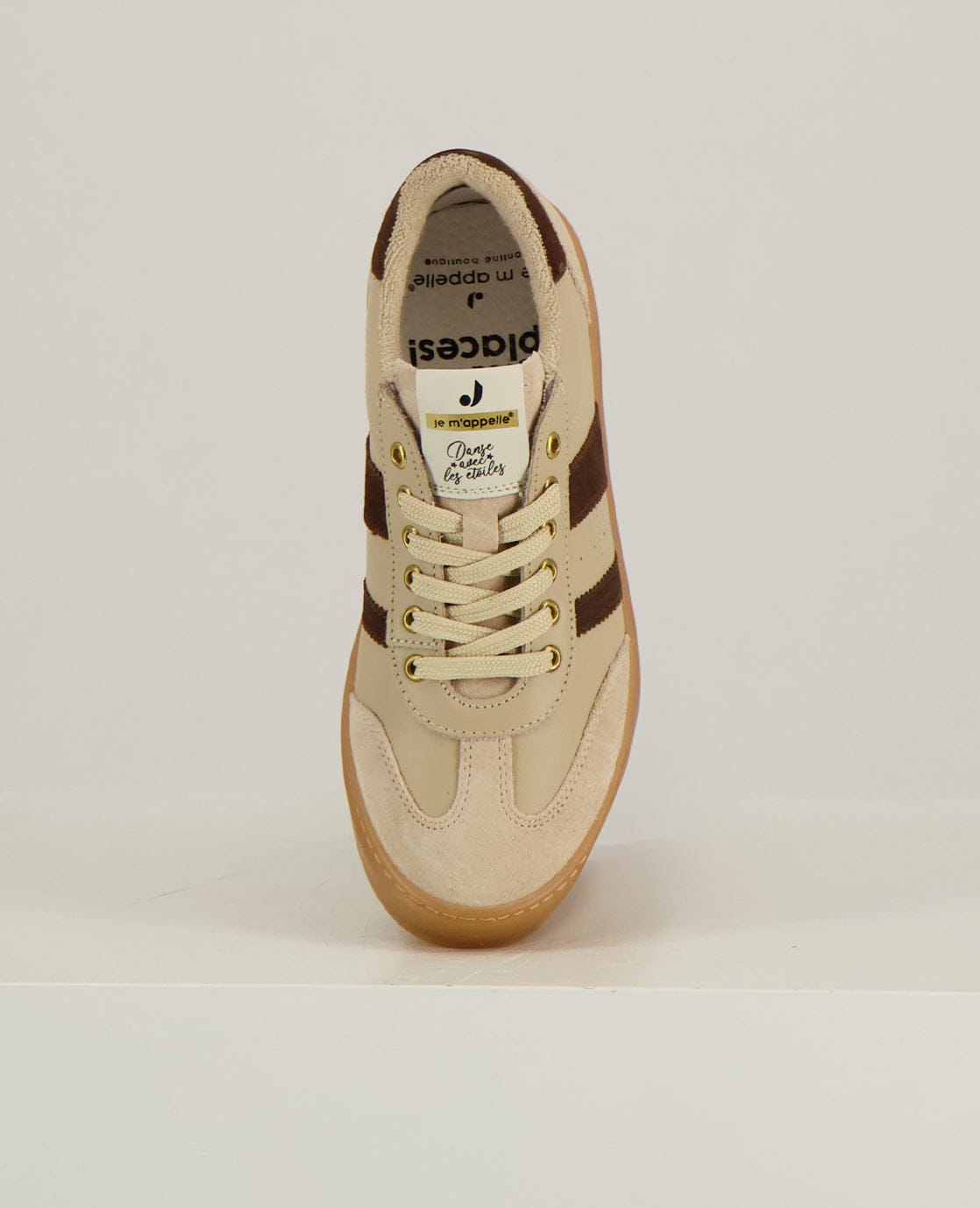 Je m'appelle Schoenen Sneakers Stripes | Sand / Dark Brown