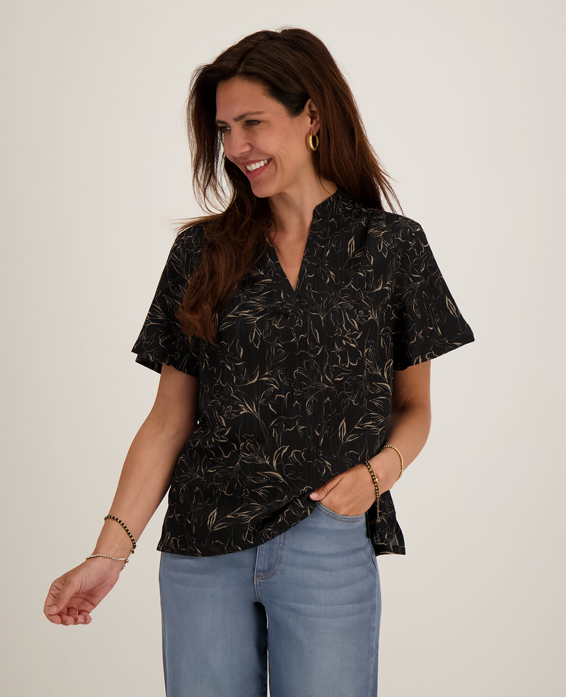 Je m'appelle Tops Top Caroline | Zwart / Sahara