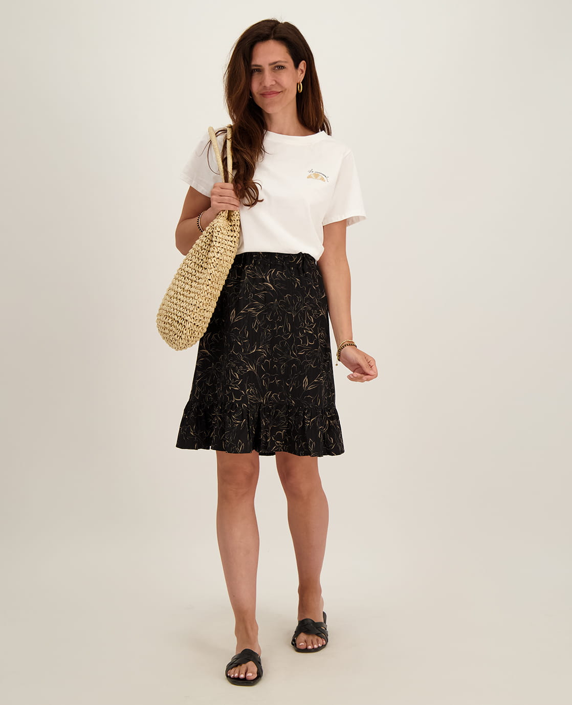 Je m'appelle Jurken Skirt Caroline | Zwart / Sahara