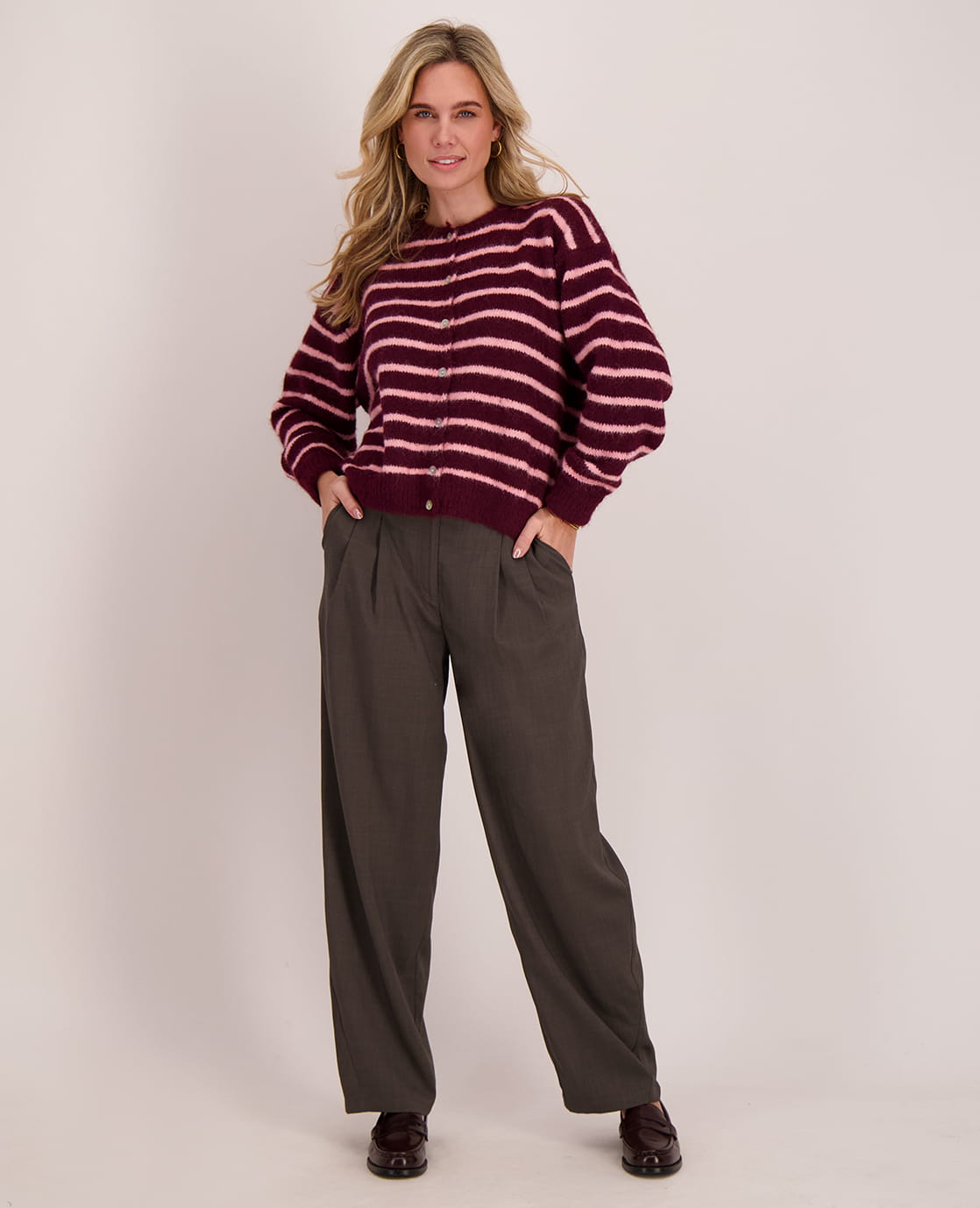 Je m'appelle Vesten Burgundy / Pink / S/M/L Veste Diede | Burgundy / Pink