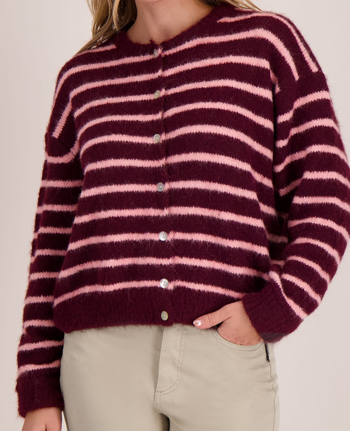 Je m'appelle Vesten Burgundy / Pink / S/M/L Veste Diede | Burgundy / Pink