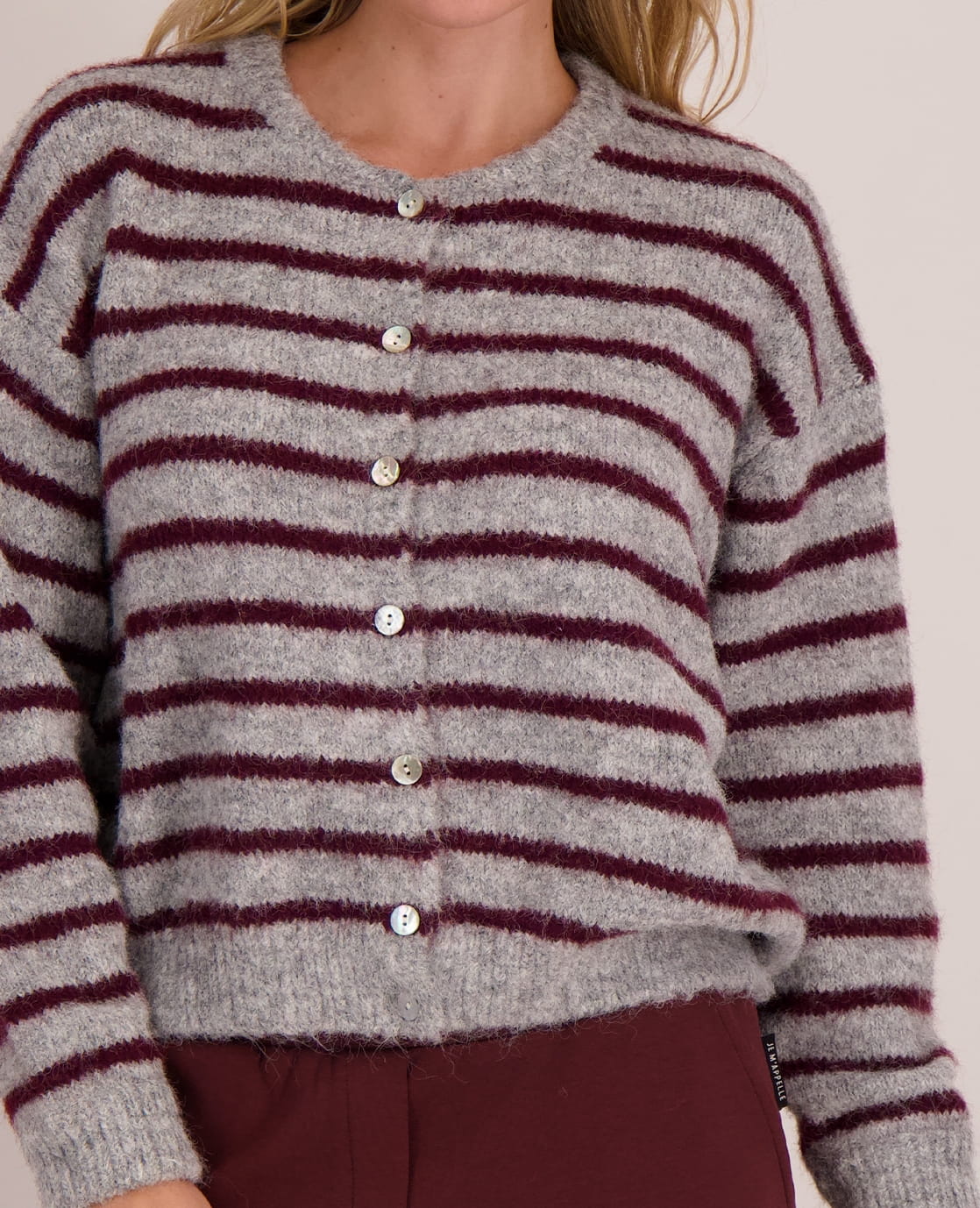Je m'appelle Vesten Grey / Burgundy / S/M/L Veste Diede | Grey / Burgundy