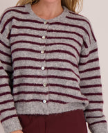 Je m'appelle Vesten Grey / Burgundy / S/M/L Veste Diede | Grey / Burgundy