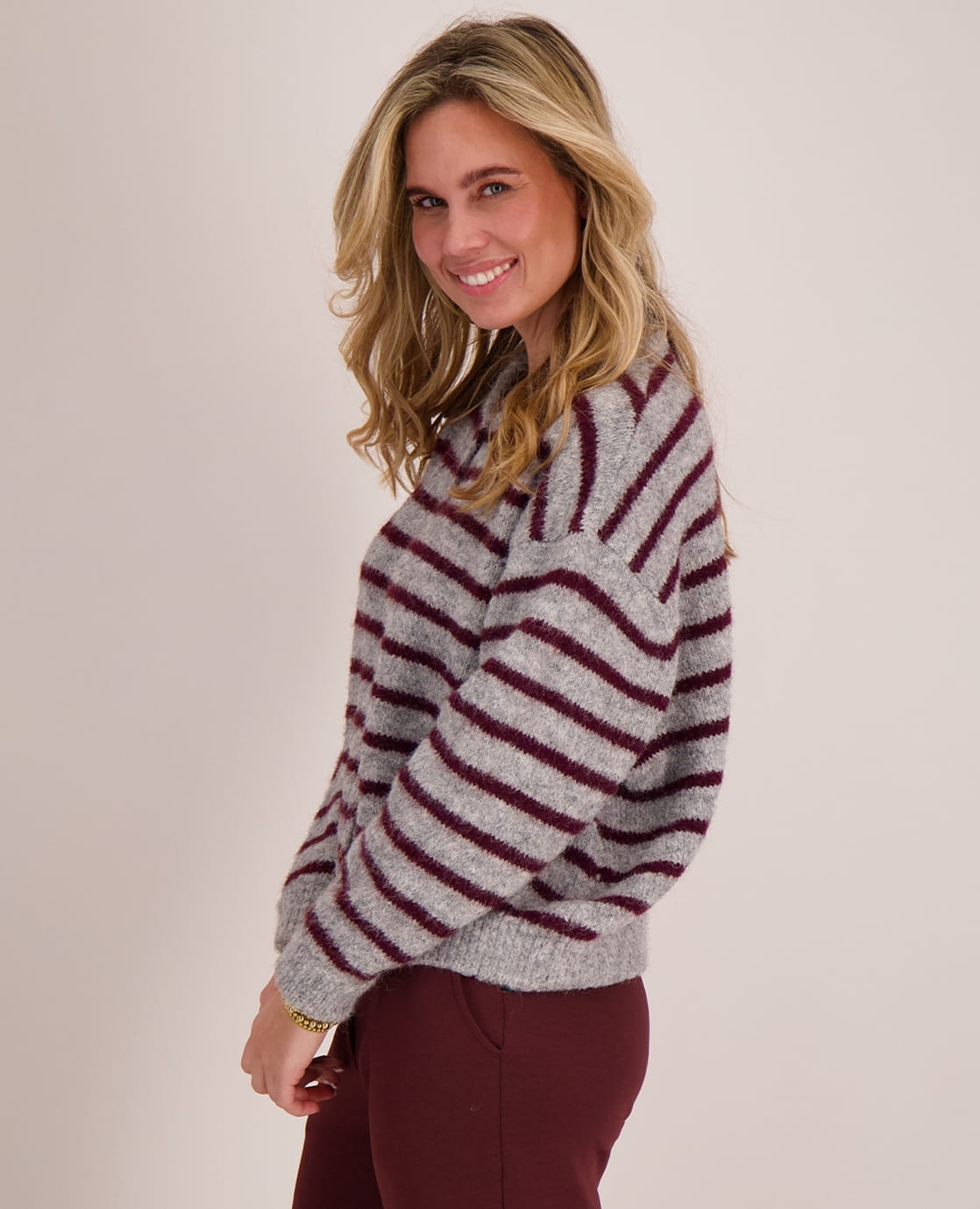 Je m'appelle Vesten Grey / Burgundy / S/M/L Veste Diede | Grey / Burgundy