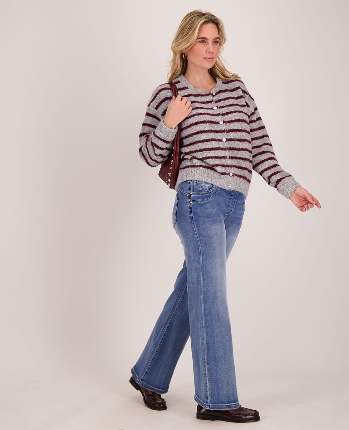 Je m'appelle Vesten Grey / Burgundy / S/M/L Veste Diede | Grey / Burgundy
